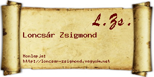 Loncsár Zsigmond névjegykártya