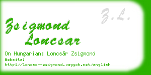 zsigmond loncsar business card