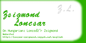 zsigmond loncsar business card